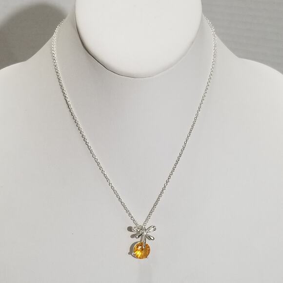 Silver tone SAQ 16" 4" ext. dragonfly w/rhinestone 1.2063 - Picture 4 of 7